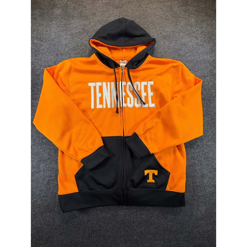 Tennessee Volunteers ProEdge Full Zip Hoodie Orange Black Mens Large NCAA